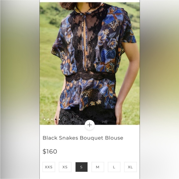 Farm Rio: Black Snakes Bouquet Blouse - Picture 11 of 11
